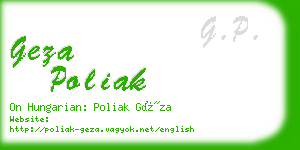 geza poliak business card